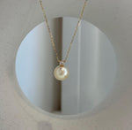 Elly’s 10.8mm South Sea Golden Ocean Pearl Pendant: Extreme luster, 1.4cm high, S925 Silver Vintage pendant.