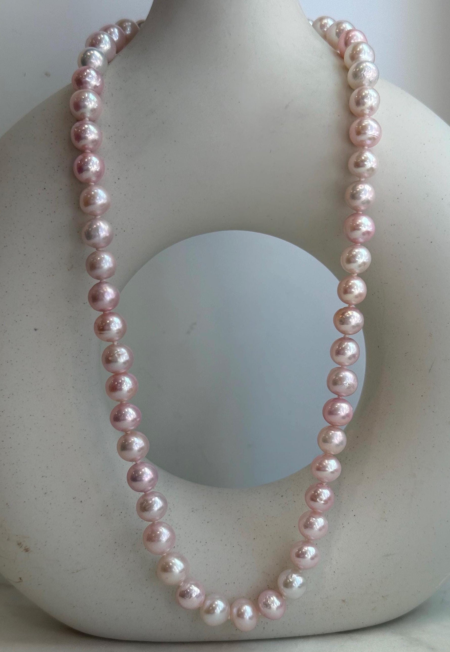 pink pearls necklace strand for her birthday