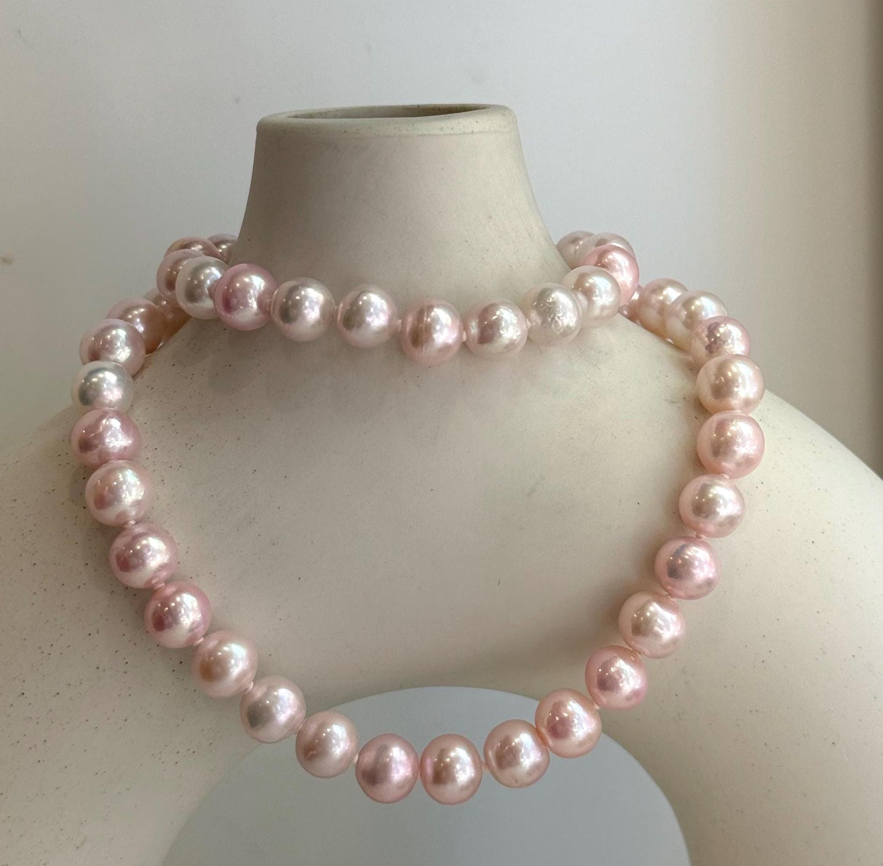 pink pearls necklace strand for her