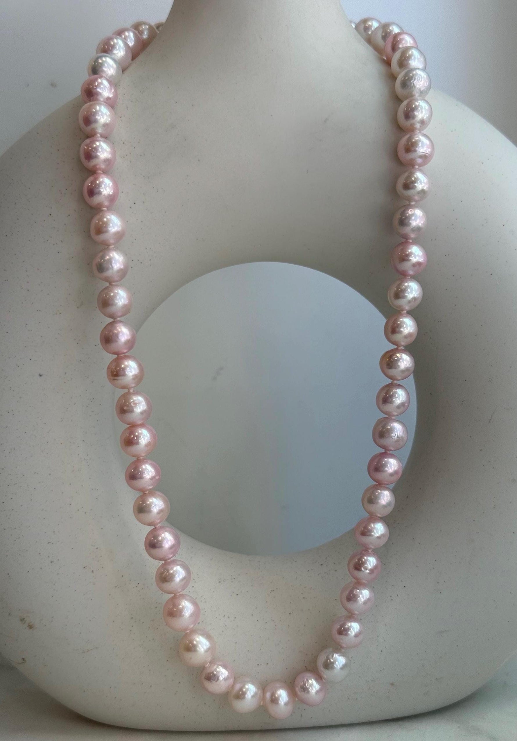 pink pearls necklace strand for her