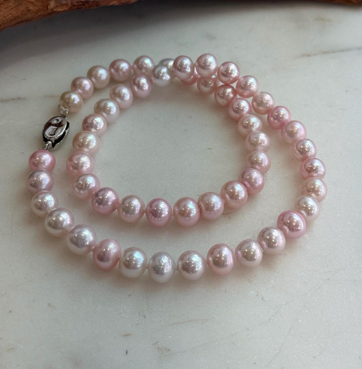 pink pearls necklace strand for her