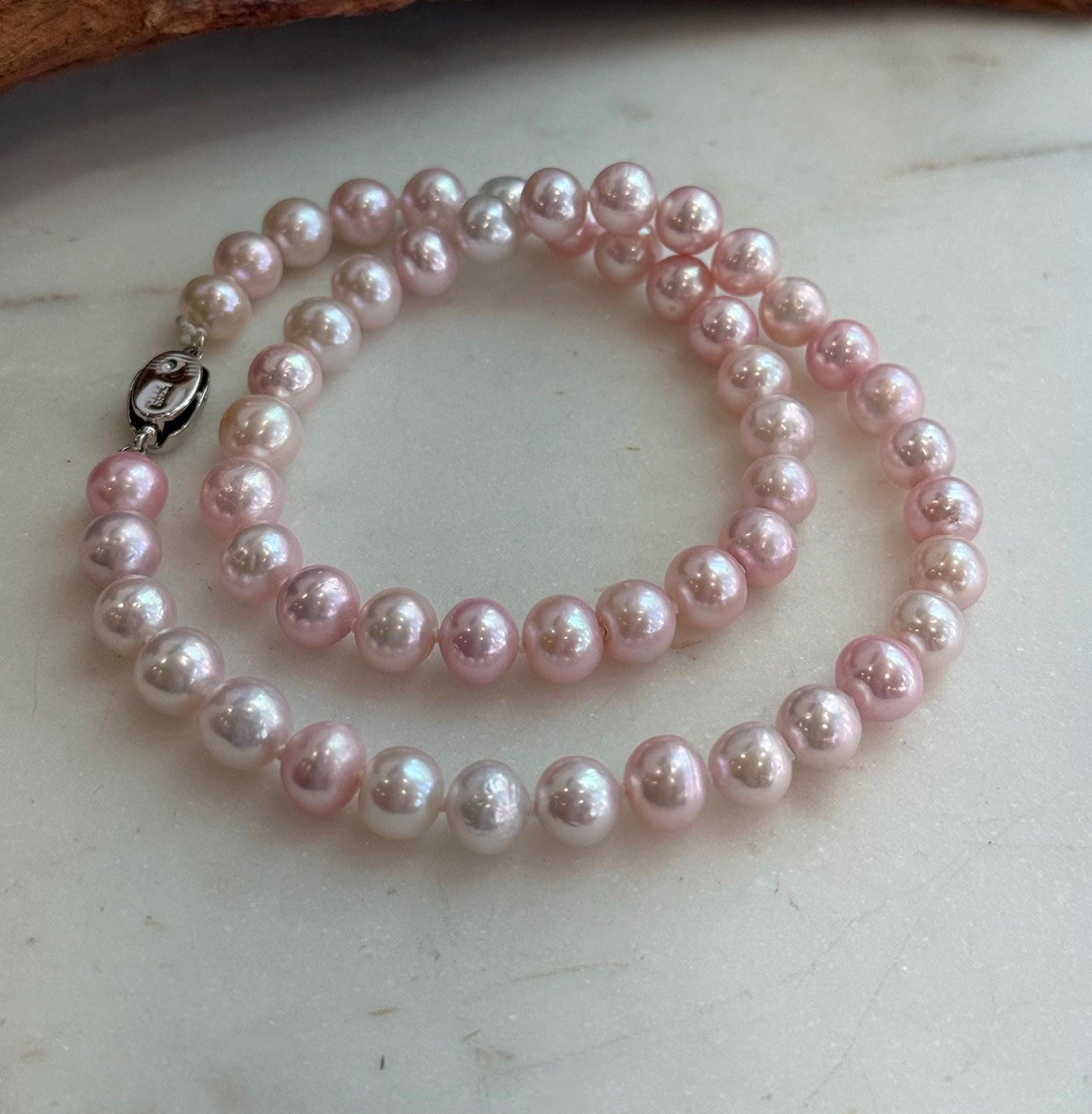 pink pearls necklace strand for her