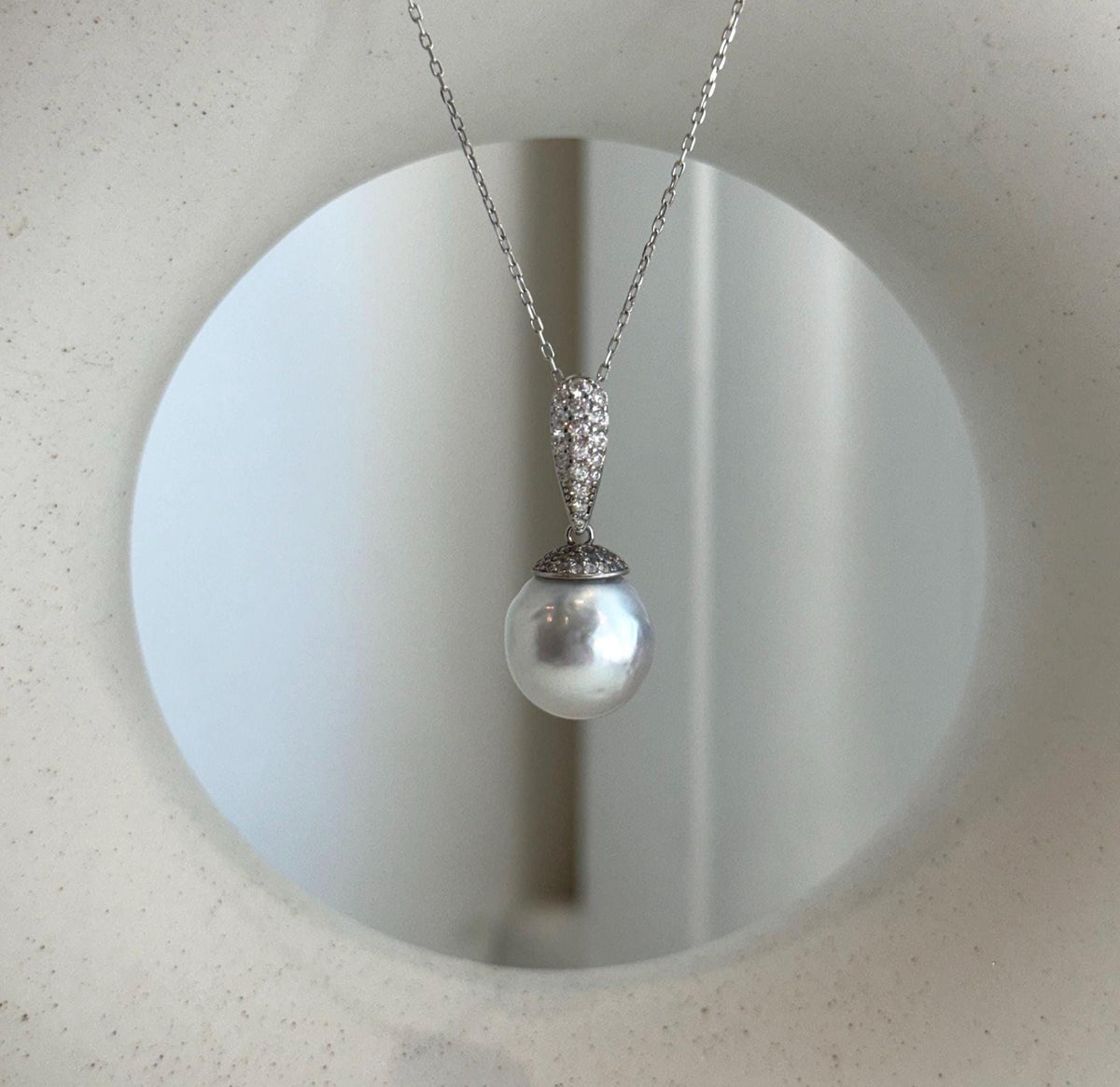 Australian ocean white silver pearl pendant for her birthday