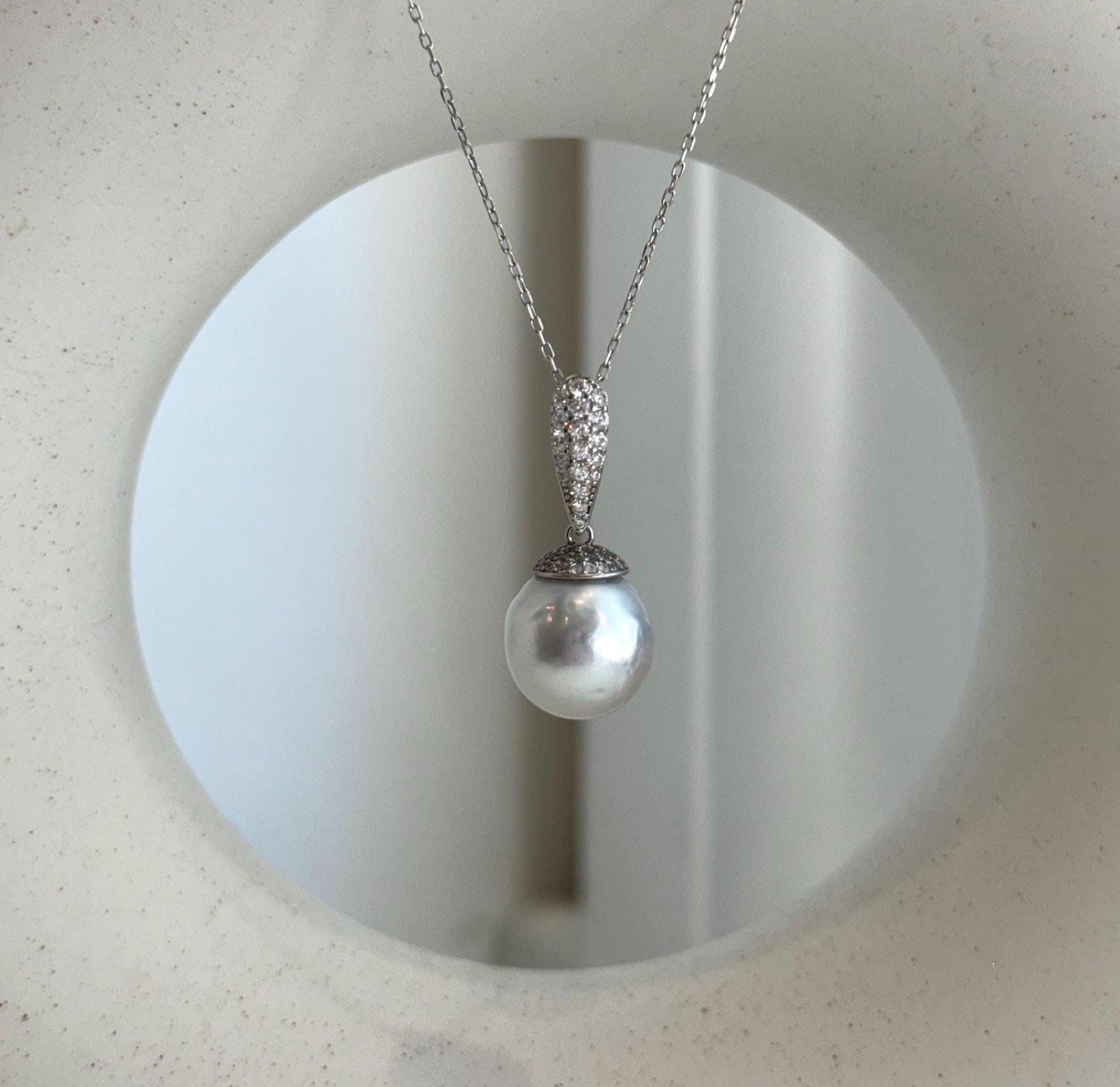 Australian ocean white silver pearl pendant for her birthday
