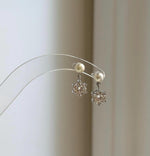 Elly’s 2.0ct Moissanite Akoya ocean pearls earrings: Extreme luster Mirrored, 4.9mm, 1.7cm high, S925 silver cool earrings.