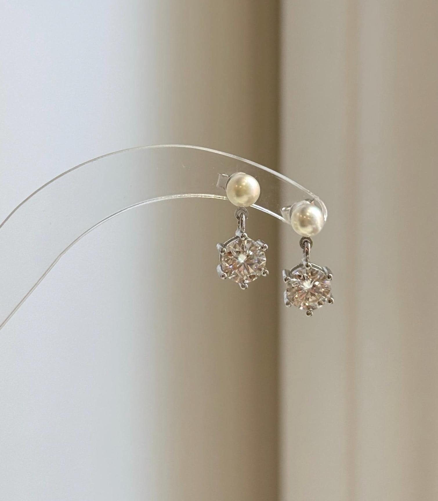 quality Moissanite ocean pearls earrings for her