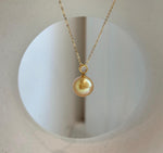 south sea deep golden pearl 18k gold pendant for her
