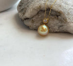 south sea deep tea golden pearl 18k gold pendant for her birthday