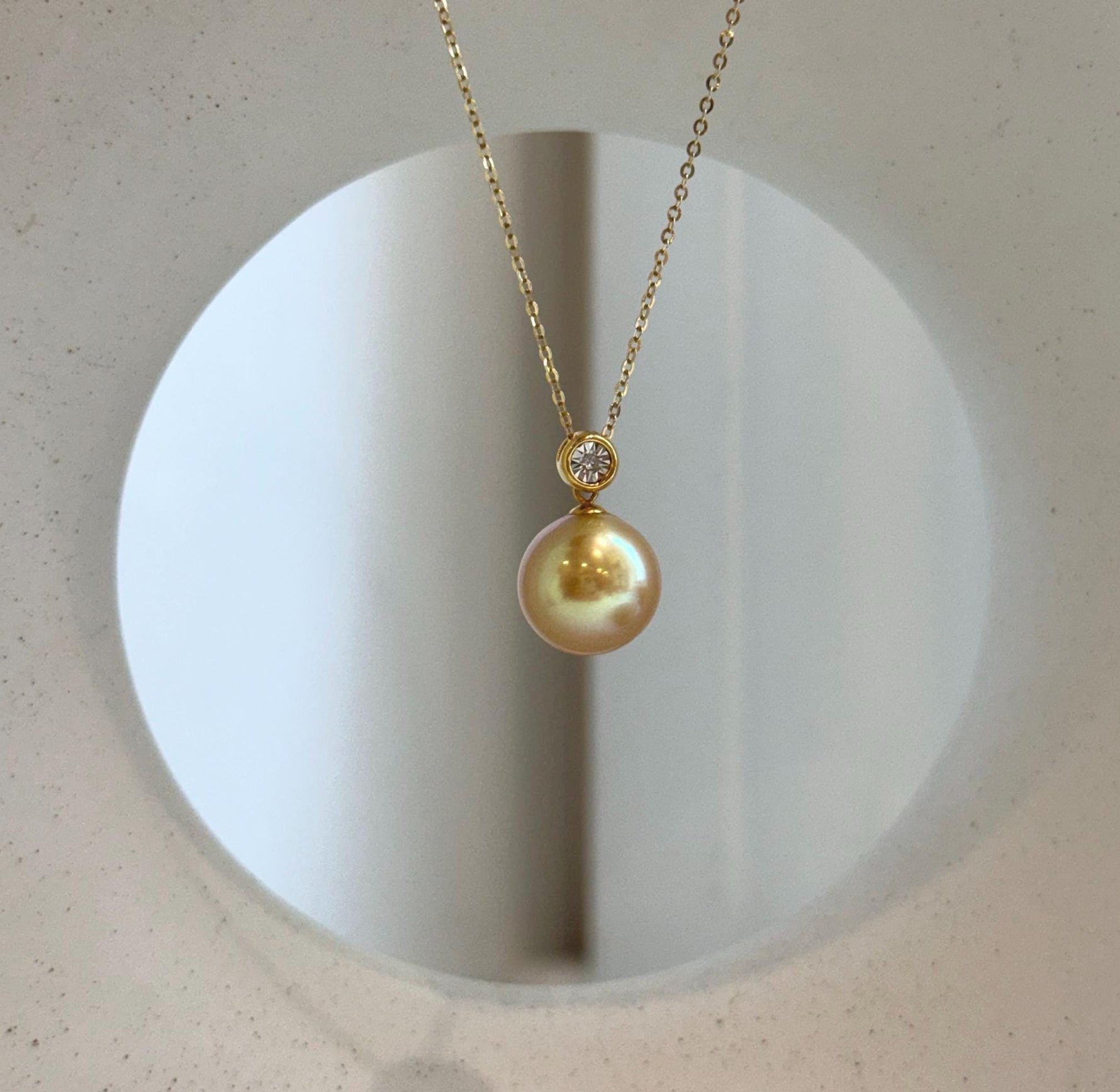 south sea deep tea golden pearl 18k gold pendant for her anniversary
