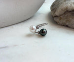 Elly’s Double Tahitian ocean Edison pearls Ring: Extreme luster mirrored, 9-9.5mm , S925 silver adjustable minimalist high quality daily price pearls Ring.