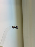 Elly’s 8.7mm Purple Plum Freshwater Pearls Earrings Studs: Extreme luster Mirrored, S925 silver minimalist earrings studs.
