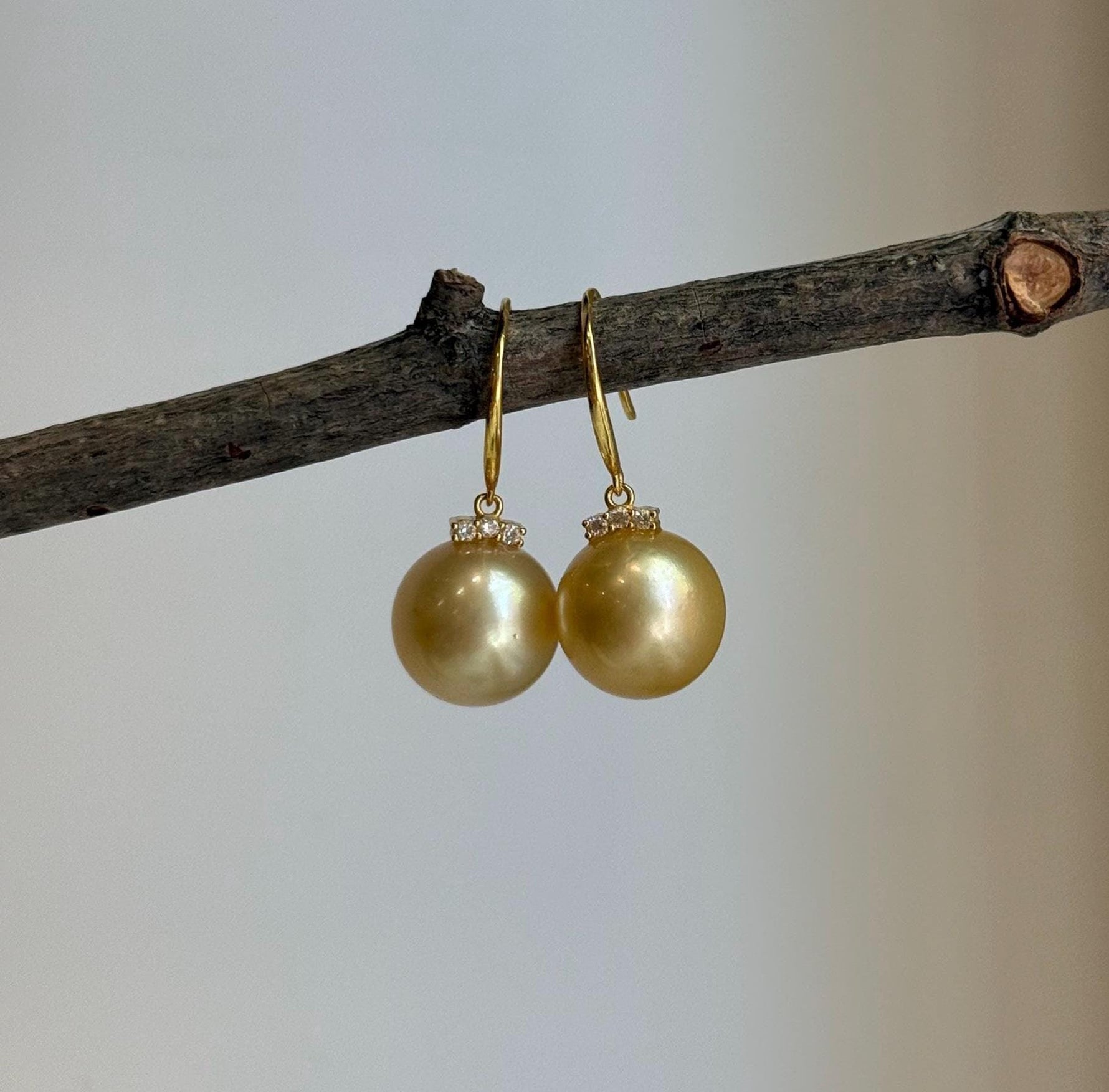 south sea golden quality earrings hooks for her birthday