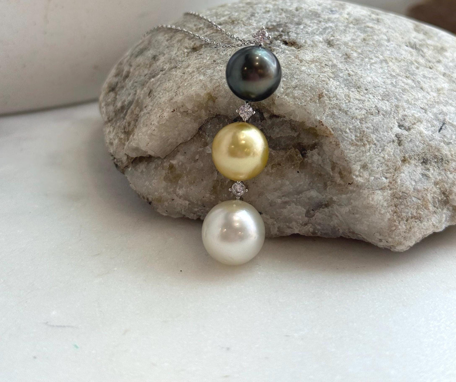 tri south sea ocean pearls pendant for her birthday