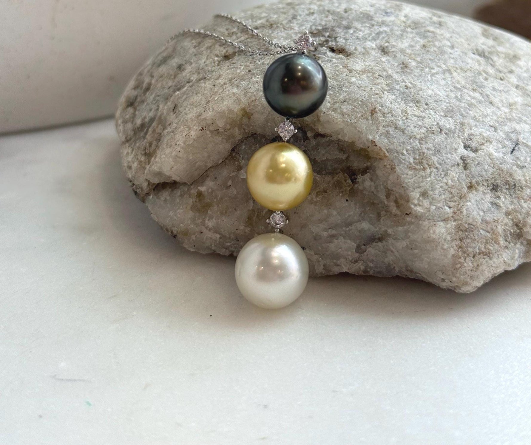 tri south sea ocean pearls pendant for her birthday