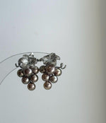 Elly’s 4.8-5.8mm Genius Freshwater rose green Keshi Pearls Grape Earrings: Extreme luster mirrored, 1.4x2.2cm, S925 silver earrings.
