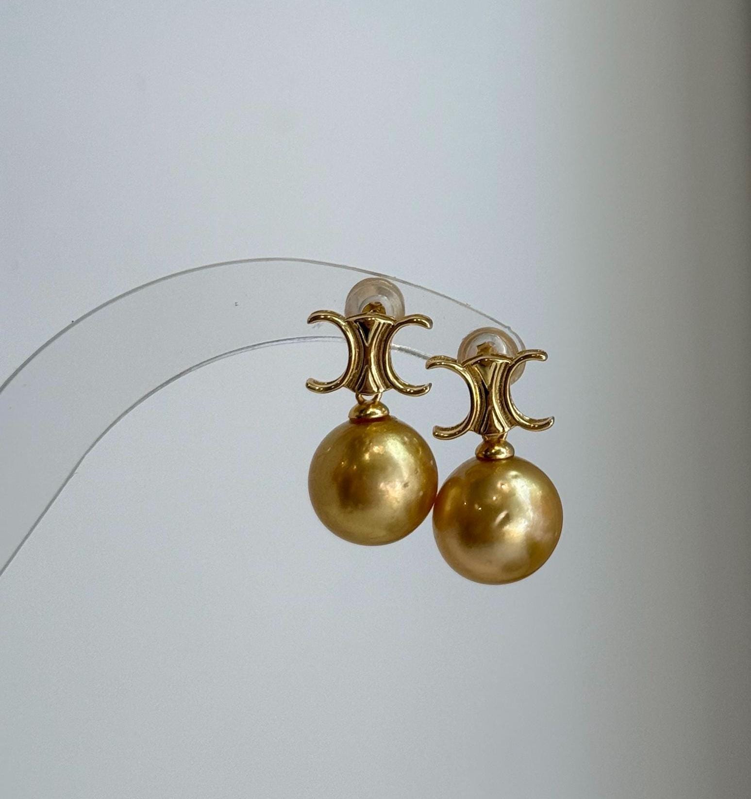 south sea deep tea golden ocean pearls cool fancy earrings for her