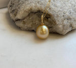 Elly’s 13.9mm Huge Genius South sea Deep Tea gold ocean pearl high quality fancy cool daily office Pendant for her holiday