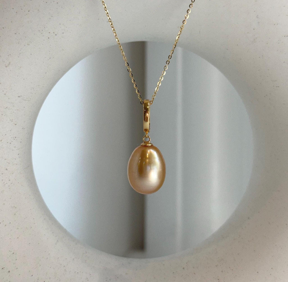 high quality south sea golden ocean pearl pendant for her birthday