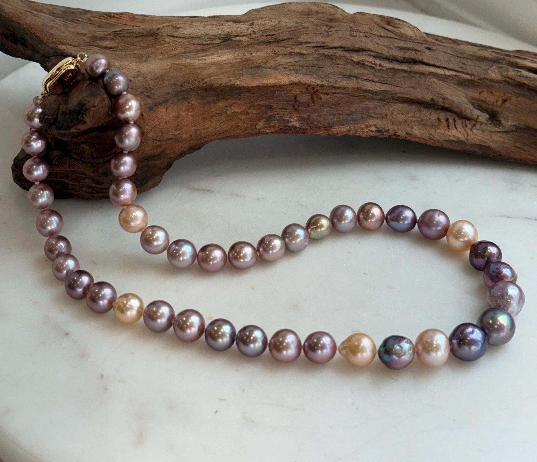 multicolor Edison pearls necklace strand for her