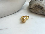 Elly’s 11.4mm South sea deep tea golden ocean pearl Ring: Extreme luster mirrored, S925 silver with gold plated adjustable Vintage Ring.