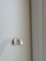 Elly’s 11.7x15.7mm Freshwater Keshi Pearls Earrings Studs: Extreme luster Mirrored, S925 silver minimalist earrings studs.