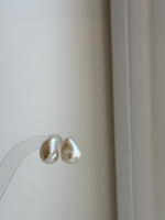 Elly’s 11.7x15.7mm Freshwater Keshi Pearls Earrings Studs: Extreme luster Mirrored, S925 silver minimalist earrings studs.