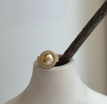 Elly’s 11mm South sea deep gold ocean pearl Ring: Extreme luster mirrored, S925 silver with gold plated adjustable Vintage Ring.