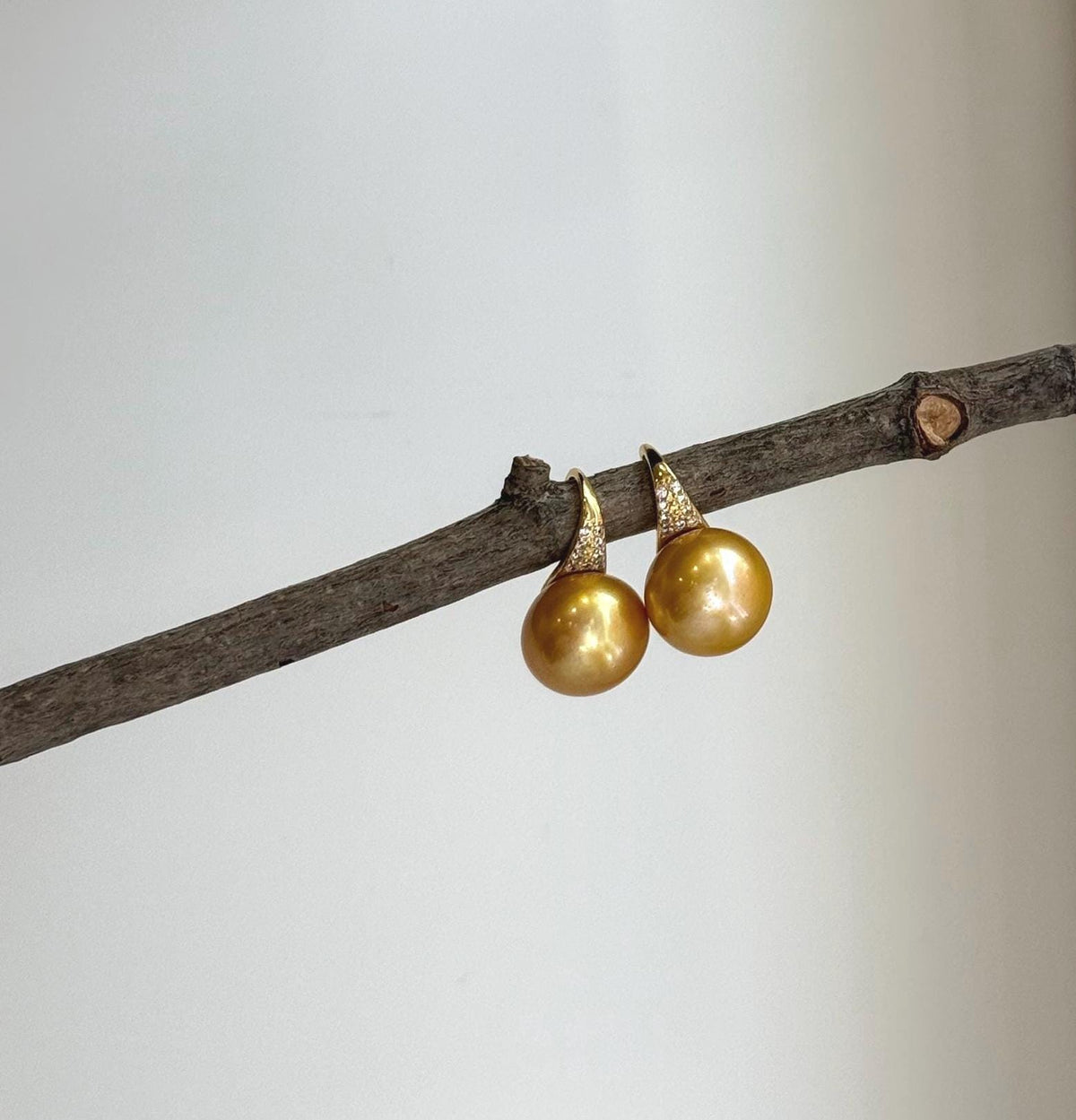 Edison golden pearl earrings hooks for her