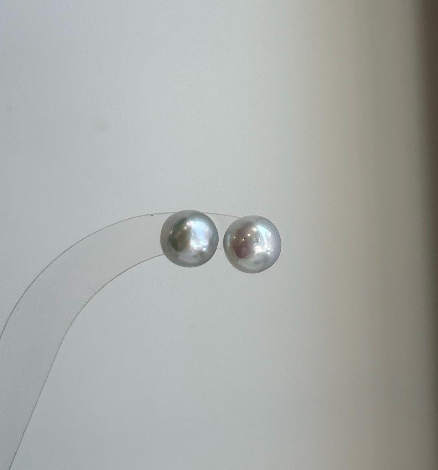 white blue Edison pearls earrings