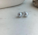 fancy white blue Edison pearls earrings