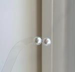 cool white blue Edison pearls earrings