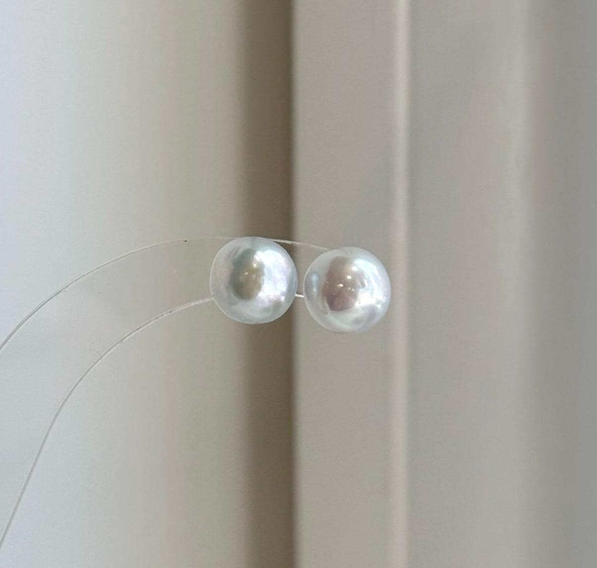 white blue Edison pearls earrings for her birthday