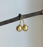 south sea golden ocean pearls sterling silver Earrings hooks for her birthday