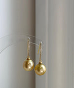 south sea golden ocean pearls sterling silver fancy cool Earrings hooks for her