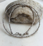 Akoya ocean small pearls Sterling silver necklace strand for her