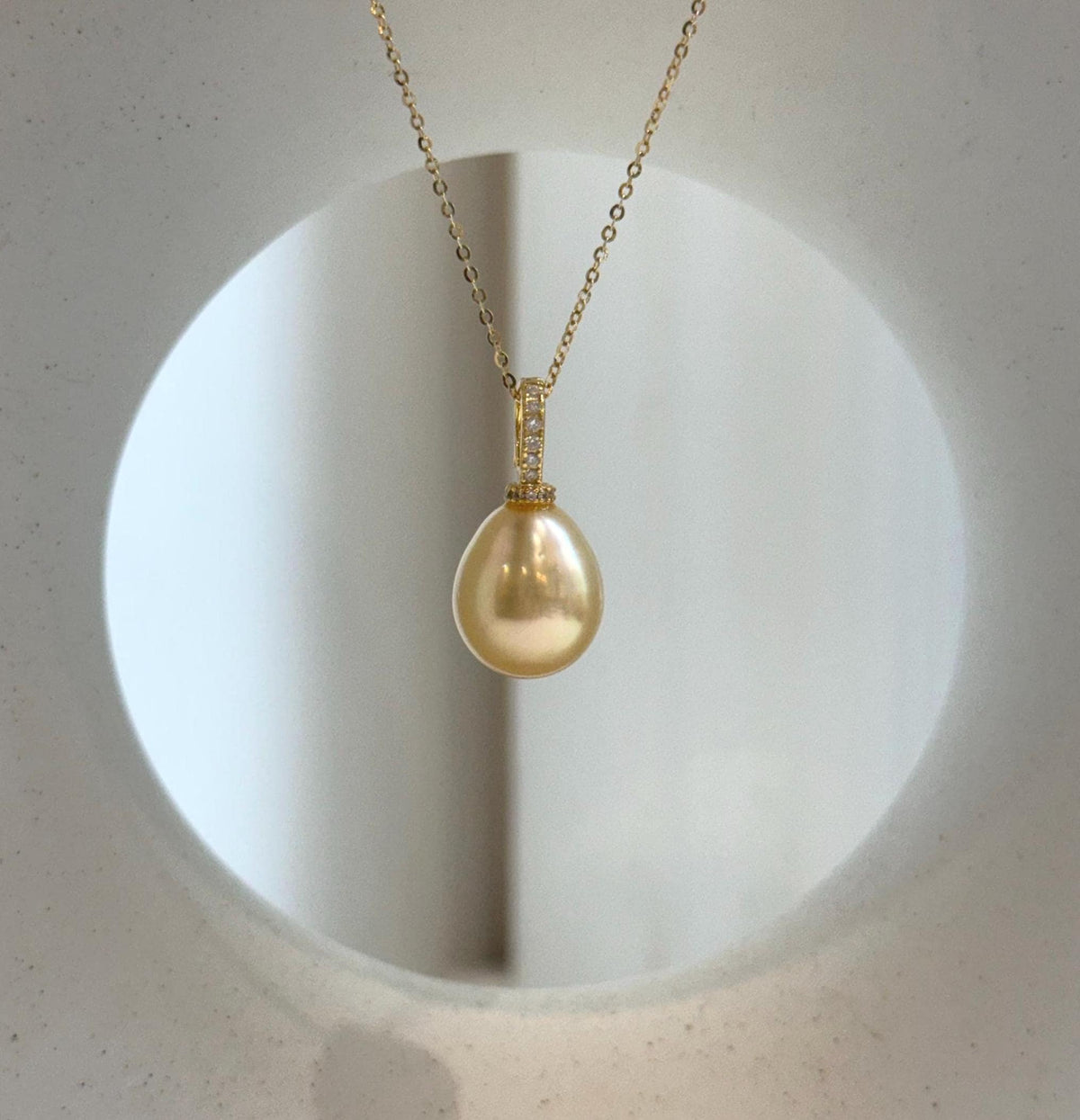 south sea golden ocean pearl sterling silver with 18k gold plated minimalist pendant for her