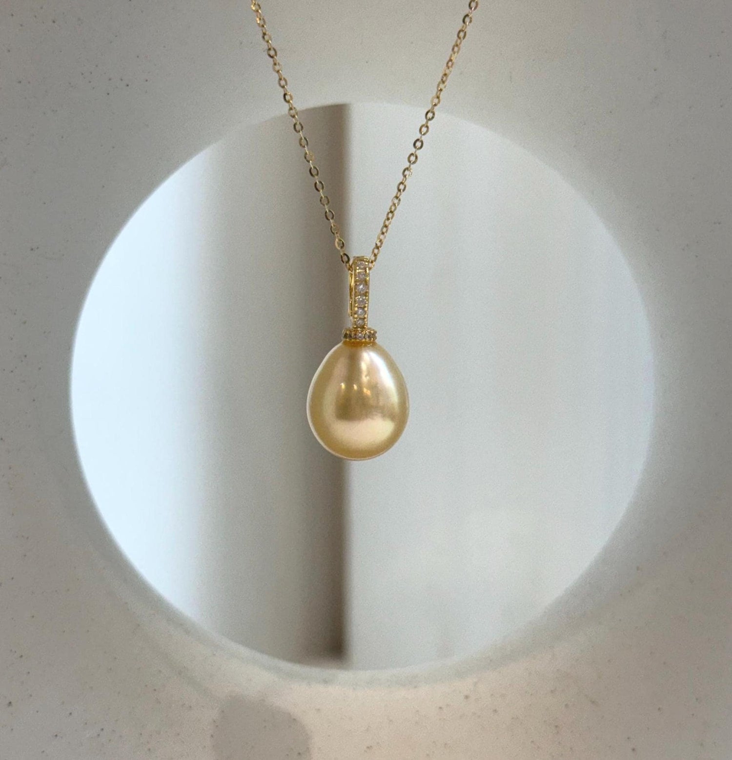 south sea golden ocean pearl sterling silver with 18k gold plated minimalist pendant for her