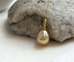 south sea golden ocean pearl sterling silver with 18k gold plated minimalist pendant for her birthday