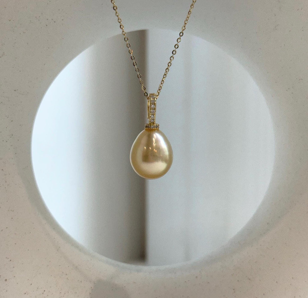 south sea golden ocean pearl sterling silver with 18k gold plated minimalist pendant for her
