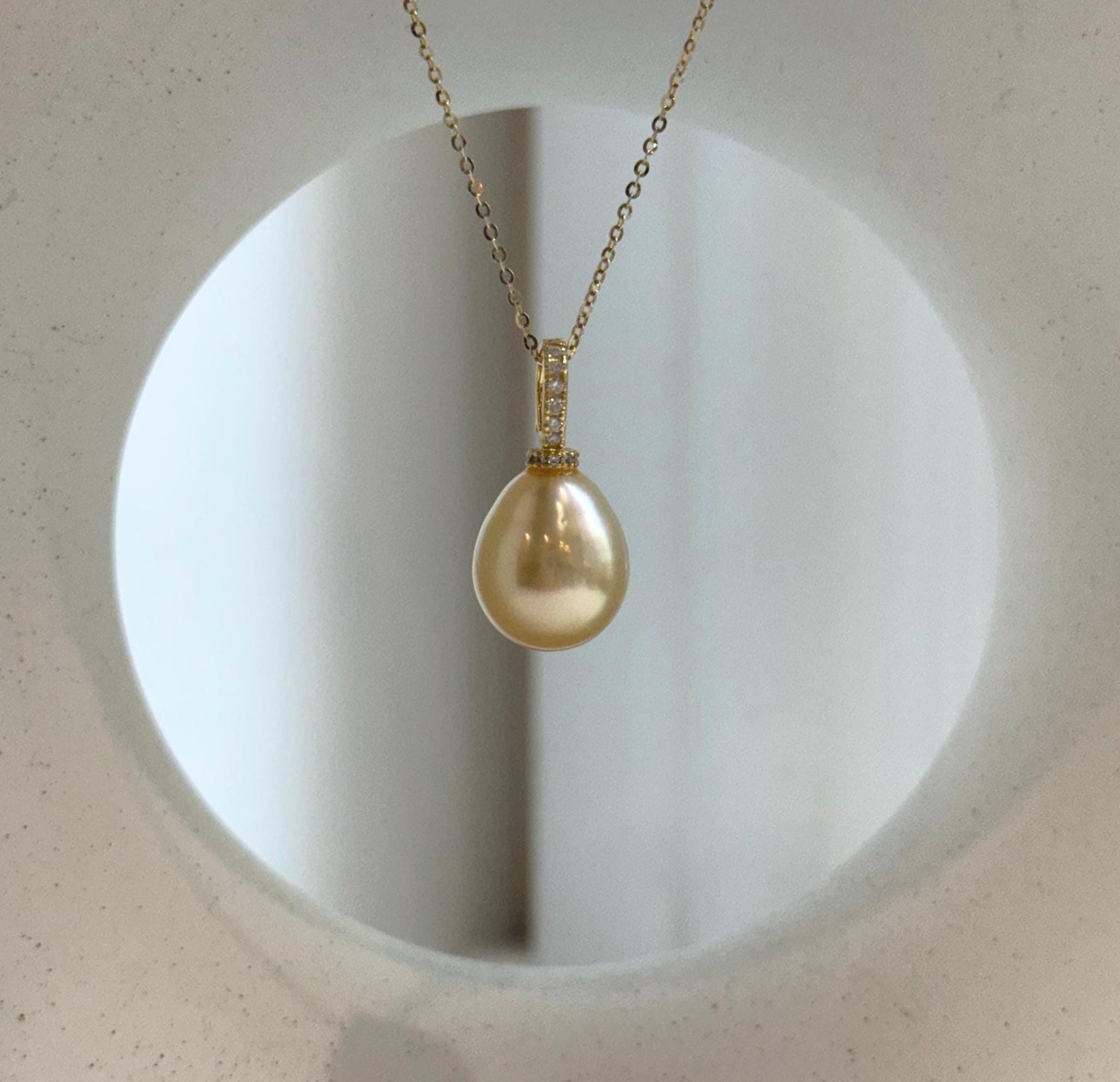 south sea golden ocean pearl sterling silver with 18k gold plated minimalist pendant for her