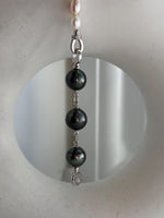 3pcs Tahitian ocean pearls sterling silver extended chain for necklace