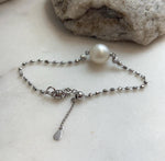 south sea white ocean pearl Stering silver adjustable bracelet for her