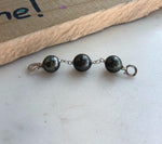 3pcs Tahitian ocean pearls sterling silver extended chain for necklace