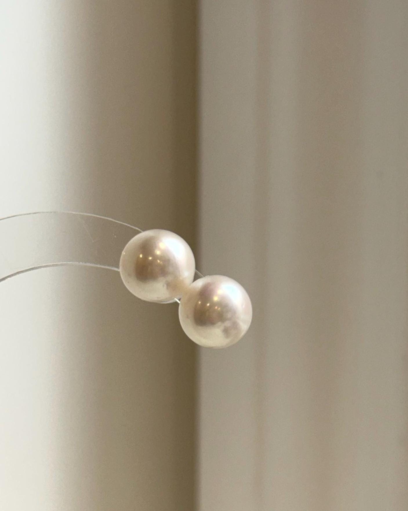 Edison white pearls earrings studs