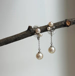 Elly’s 6pcs Akoya ocean ivory pearls earings no piercings: Extreme luster mirrored, 3.7-7.2mm, s925 silver earrings. Pearl jewelry idea.