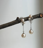 Elly’s 6pcs Akoya ocean ivory pearls earings no piercings: Extreme luster mirrored, 3.7-7.2mm, s925 silver earrings. Pearl jewelry idea.