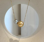 Gold silver ocean pearls 18k gold floating pendants