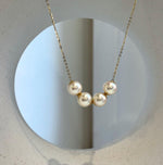 18k gold Akoya ocean pearl floating pendant