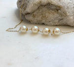 18k gold Akoya ocean pearl floating pendant