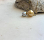 Gold silver ocean pearls 18k gold floating pendants